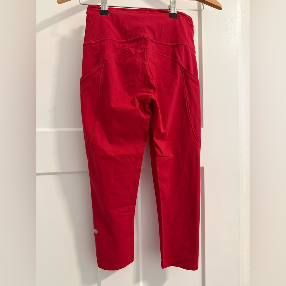 lululemon athletica Red Cropped Leggings